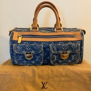 SOLD Louis Vuitton Blue Denim Monogram Neo Speedy